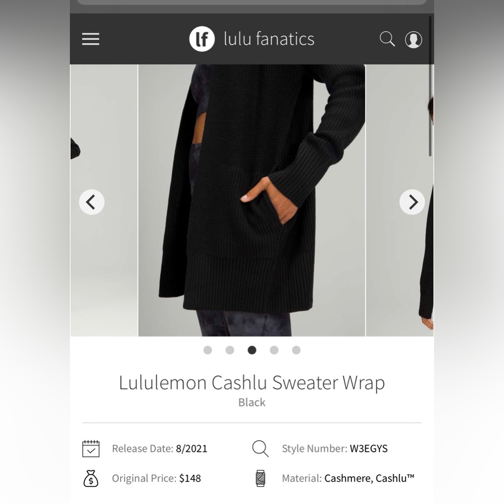Lululemon cashlu sweater wrap size M/L
